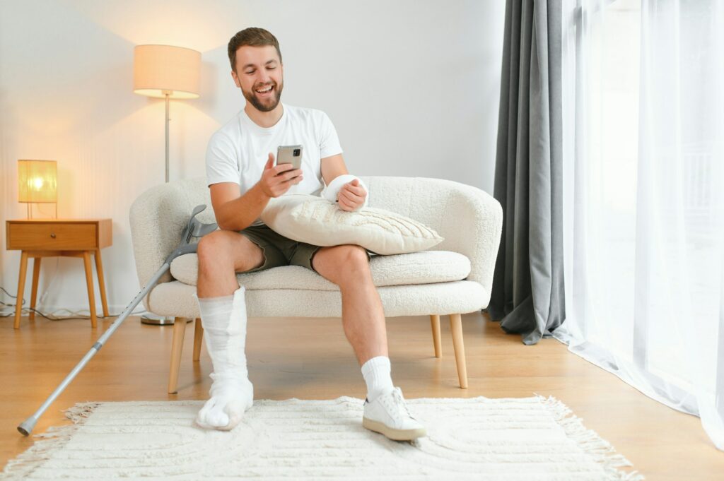 man recovery from accident fracture broken bone injury